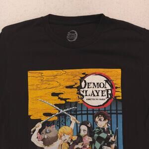 Demon Slayer Anime Short Sleeve Crew Neck Graphic T-Shirt Mens Size M Black